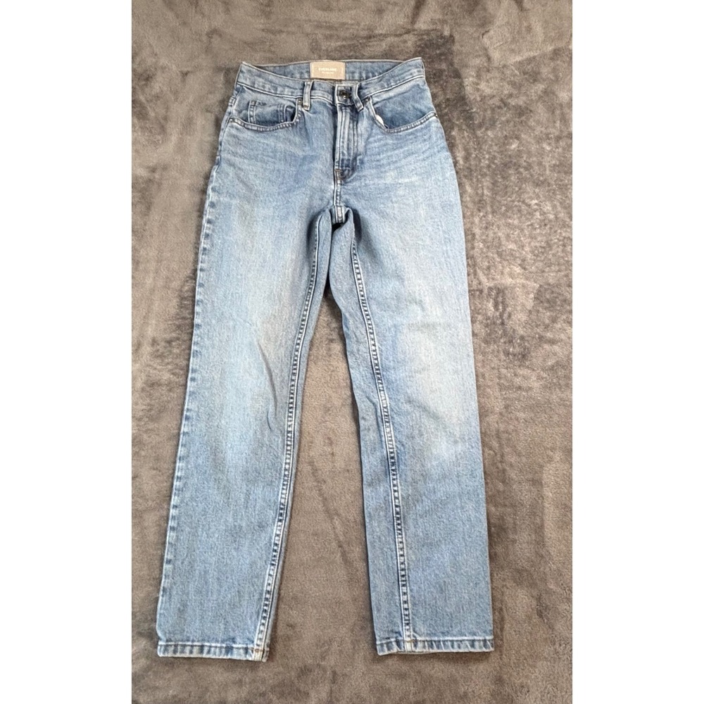 Everlane The Cheeky Jean Light Blue Wash High Rise Straight Leg Crop Denim 23